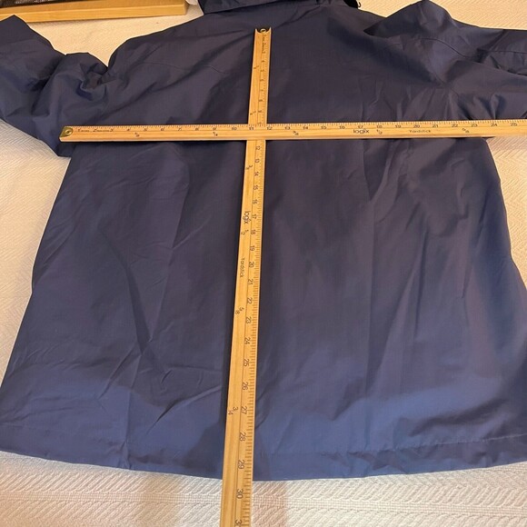 Vintage Camel Cigarette Jacket Mens L Blue Flannel Lined Full Zip Snap Coat Hood - Picture 14 of 16